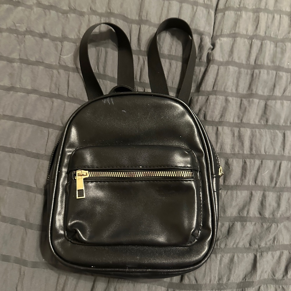 Black Leather Backpack